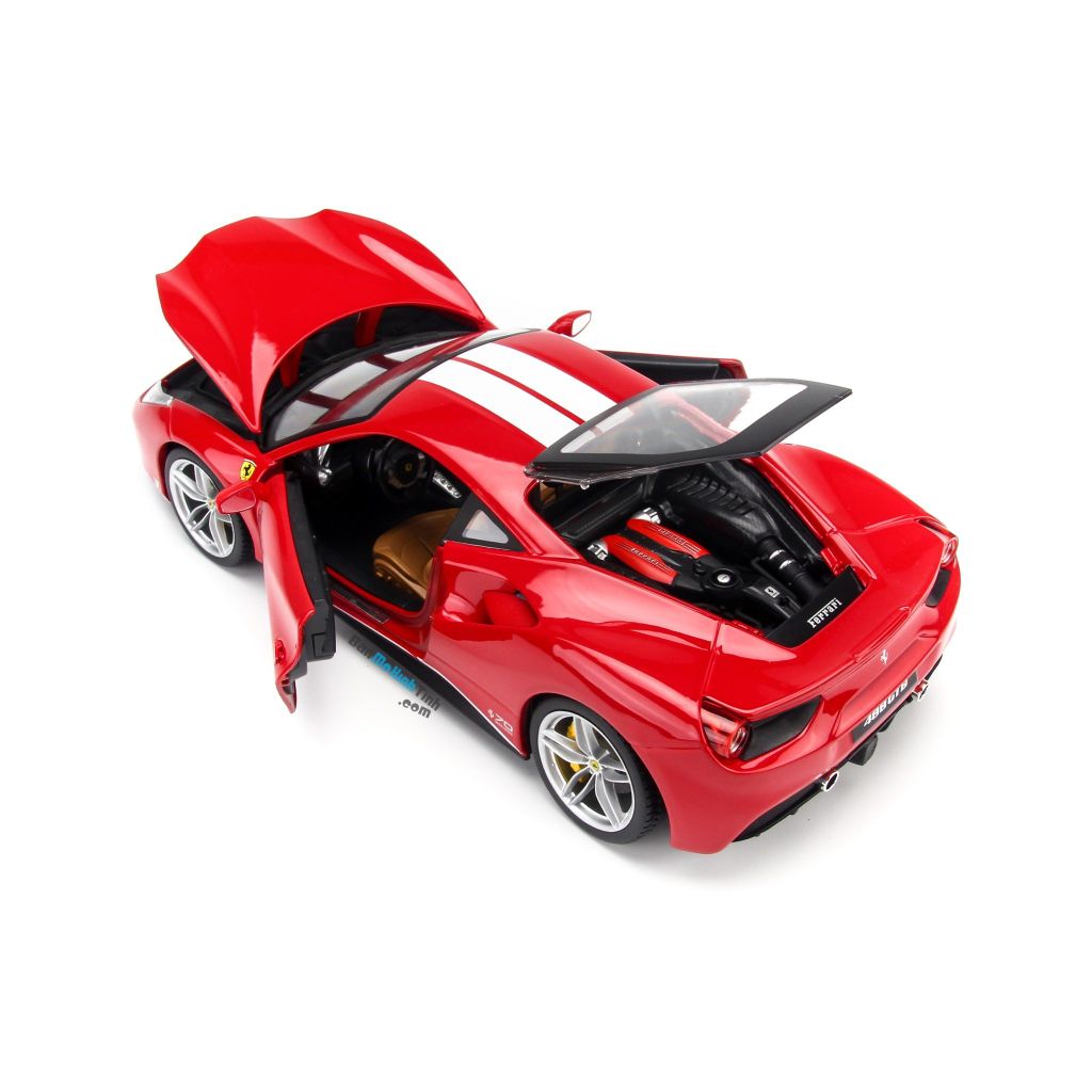 Mô hình xe Ferrari 488 GTB The Schumacher 70th Anniversary Red 118 Bburago (17)