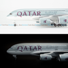 Mô hình máy bay lắp ráp có đèn led Qatar Airways Airbus A380 47cm Everfly