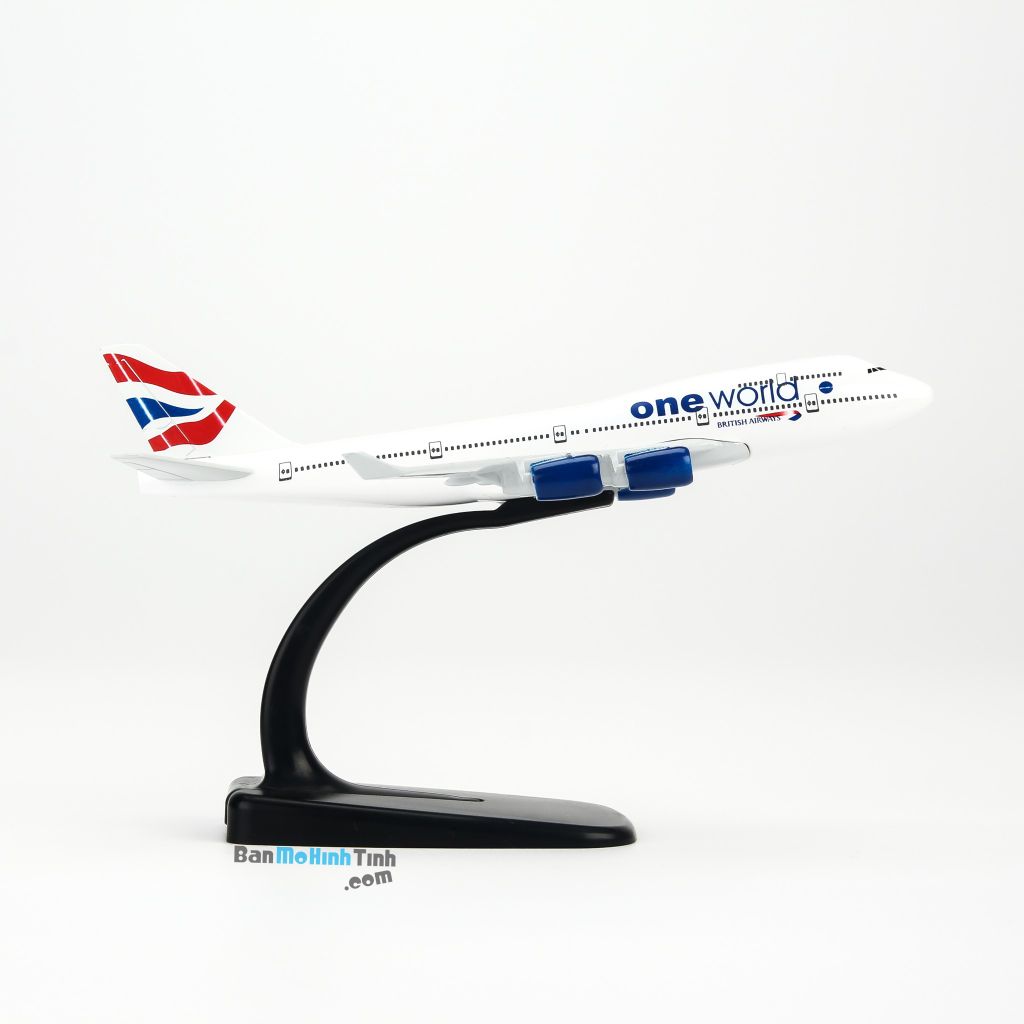 Mô hình máy bay tĩnh One World British Airways Boeing B747 16cm Everfly giá rẻ (3)
