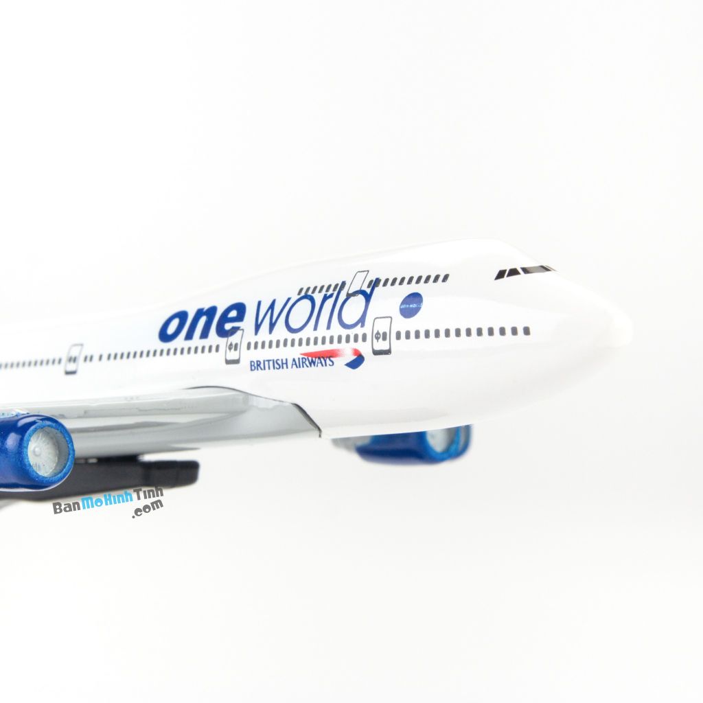 Mô hình máy bay tĩnh One World British Airways Boeing B747 16cm Everfly giá rẻ (6)