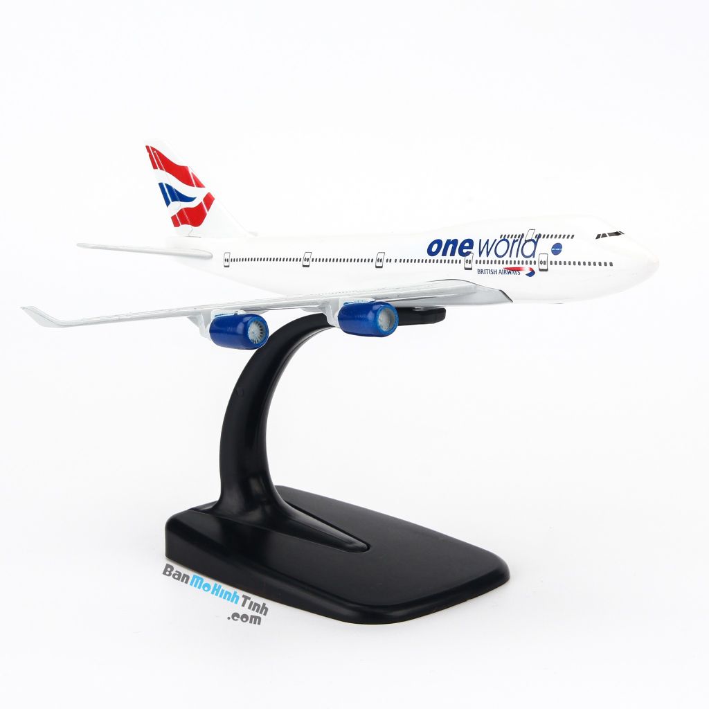 Mô hình máy bay tĩnh One World British Airways Boeing B747 16cm Everfly giá rẻ (1)