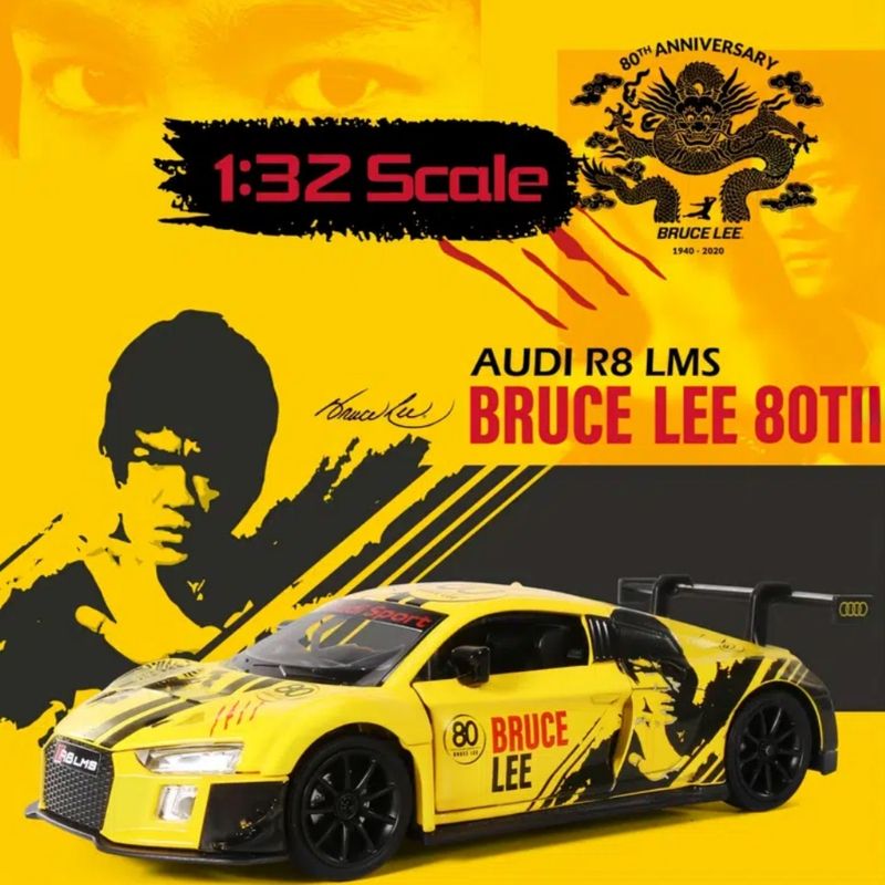 Mô hình xe Audi R8 LMS Bruce Lee 80th Anniversary Edition 1:32 MAKEDA