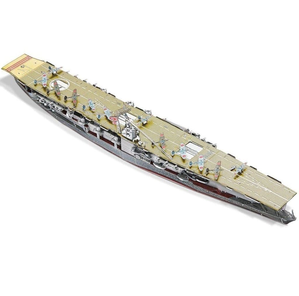 Mô hình kim loại lắp ráp 3D Akagi Aircraft Carrier (Tàu sân bay Nhật Bản) (Gold , Silver) - Piececool MP1127
