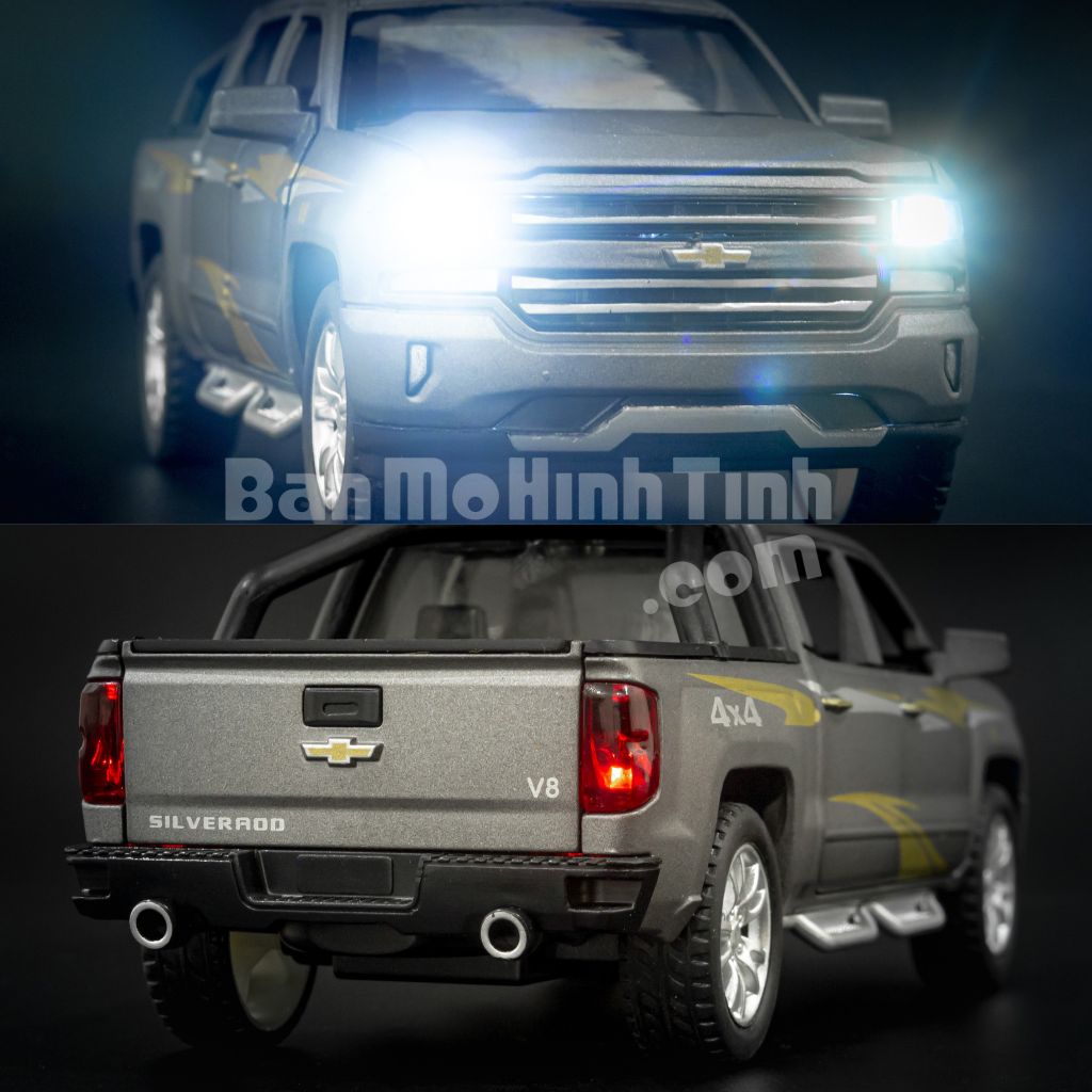 Mô hình xe Chervolet Silverado 1:32 Grey (3)
