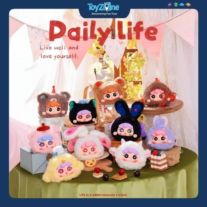 Mô hình Blind box Móc khóa Gấu bông Migo Zipper Animal Party ( Bữa Tiệc Động Vật ) HAPPY GHOST