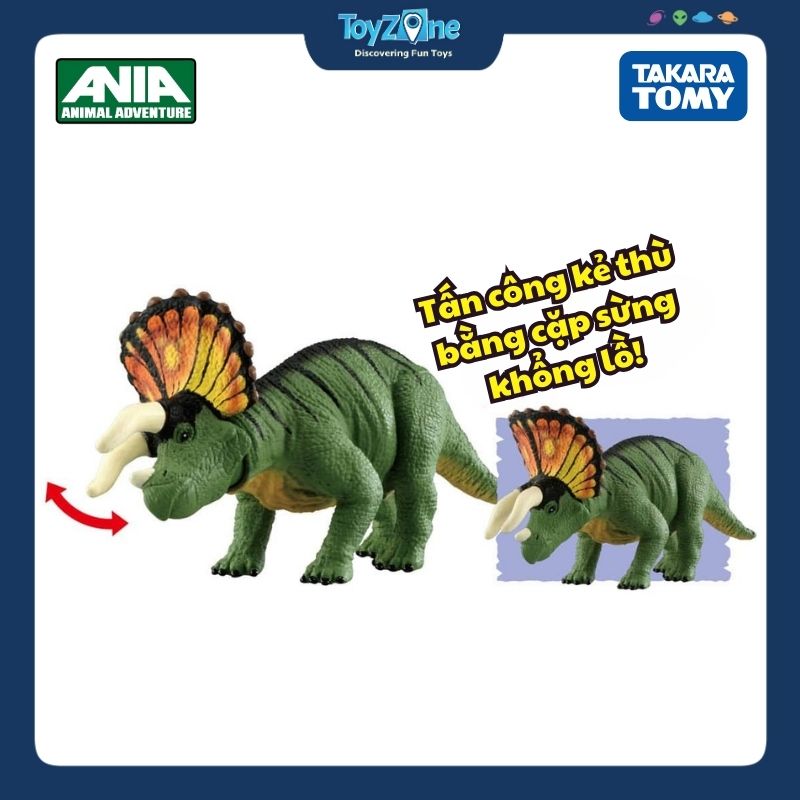 Mô hình đồ chơi Khủng Long 3 Sừng Ania Kingdom Torry ( Triceratops ) TAKARA TOMY