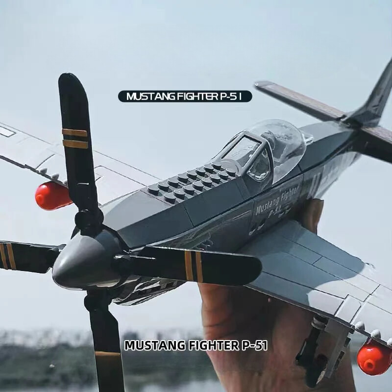 Bộ đồ chơi mô hình lắp ráp Máy bay tiêm kích P-51 Mustang Fighter Wange
