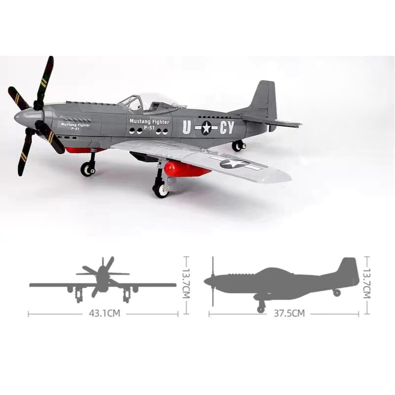 Bộ đồ chơi mô hình lắp ráp Máy bay tiêm kích P-51 Mustang Fighter Wange