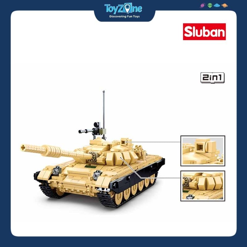 Bộ đồ chơi mô hình lắp ráp Xe tăng chiến đấu chủ lực T-72B3 2in1 Sluban