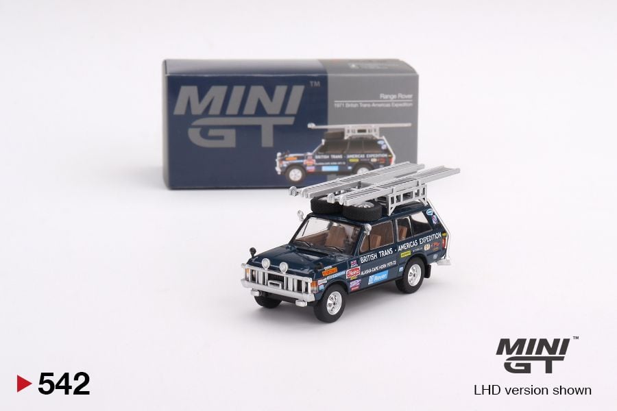 Mô hình xe Land Rover Defender 110 1989 Camel Trophy Amazon 1:64 MiniGT