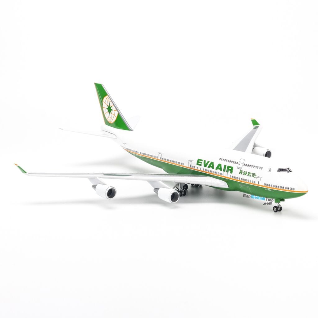 Mô hình máy bay Eva Air Boeing B747 47cm lắp ráp có đèn Everfly