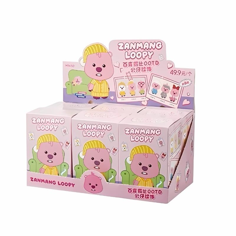 Móc khóa gấu bông đồ chơi Blind box Zanmang Loopy Cute Ruby Series MINISO