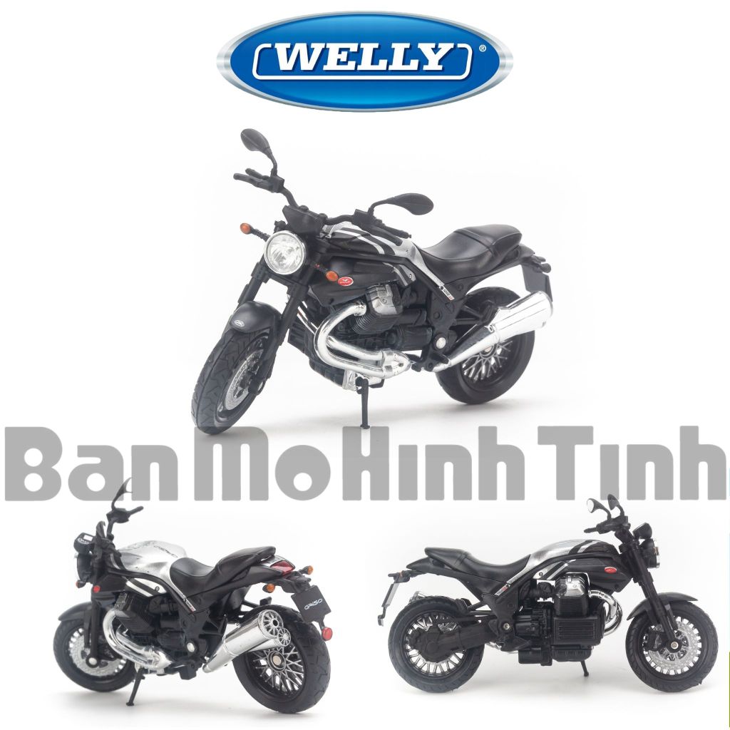 Mô hình xe mô tô Moto Guzzi Griso 1200 8V SE Black 1:18 Welly
