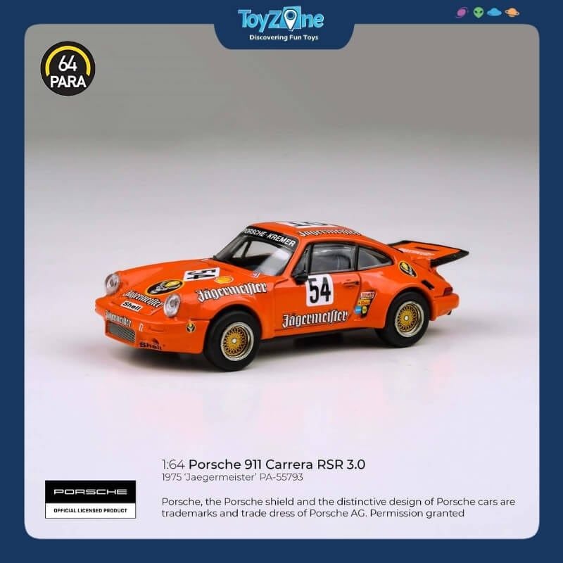 Mô hình xe Porsche 911 Carrera RSR 3.0 1974 1:64 PARA64