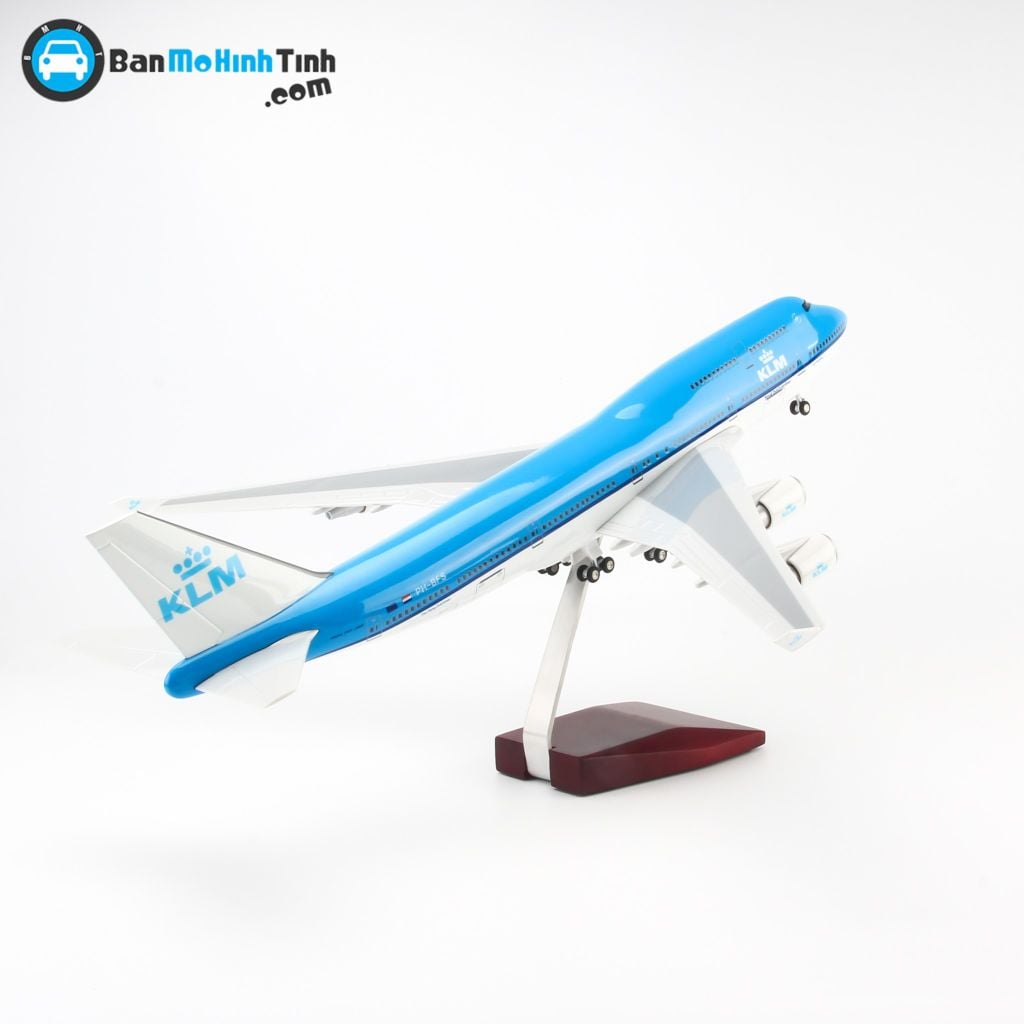 Mô hình máy bay KLM Royal Dutch Airlines Boeing B747 47cm lắp ráp có đèn Everfly