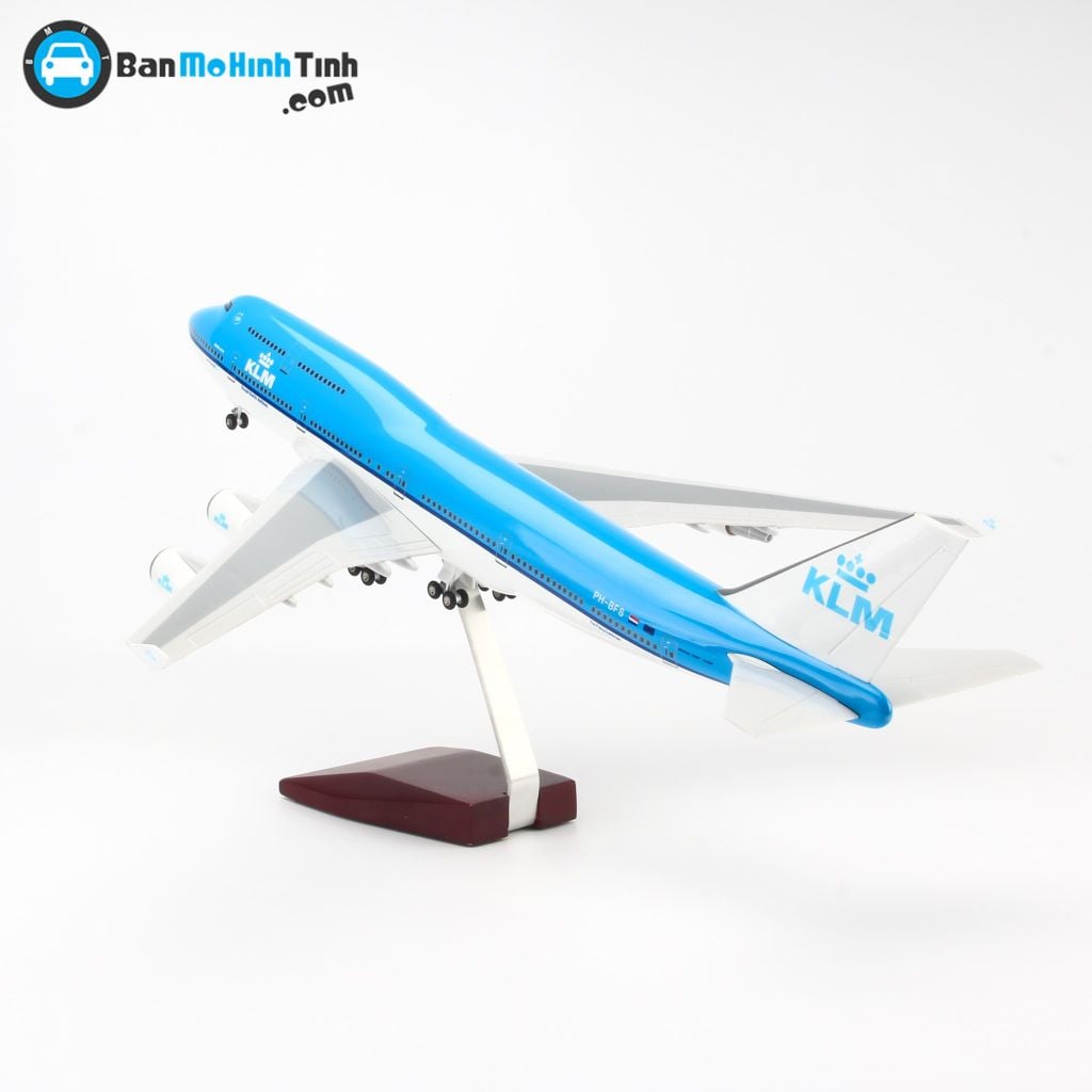 Mô hình máy bay KLM Royal Dutch Airlines Boeing B747 47cm lắp ráp có đèn Everfly
