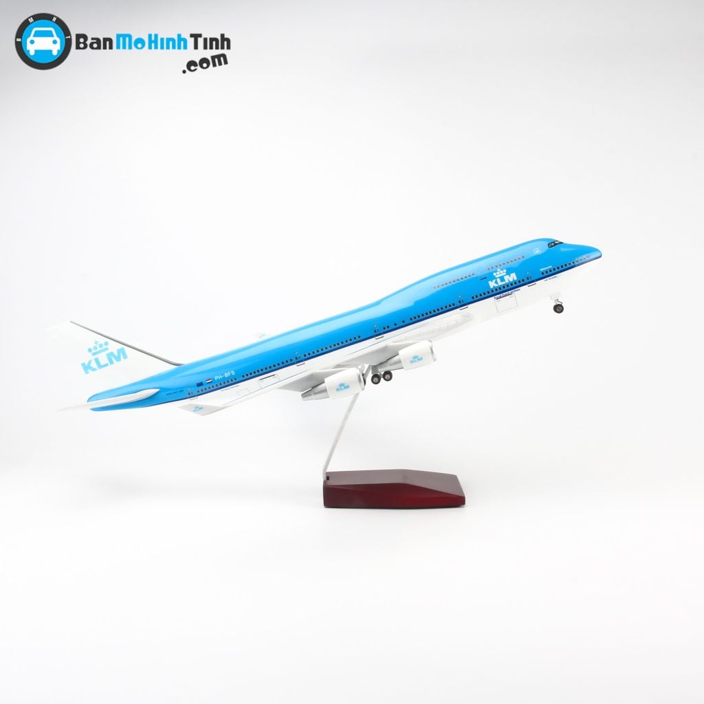 Mô hình máy bay KLM Royal Dutch Airlines Boeing B747 47cm lắp ráp có đèn Everfly