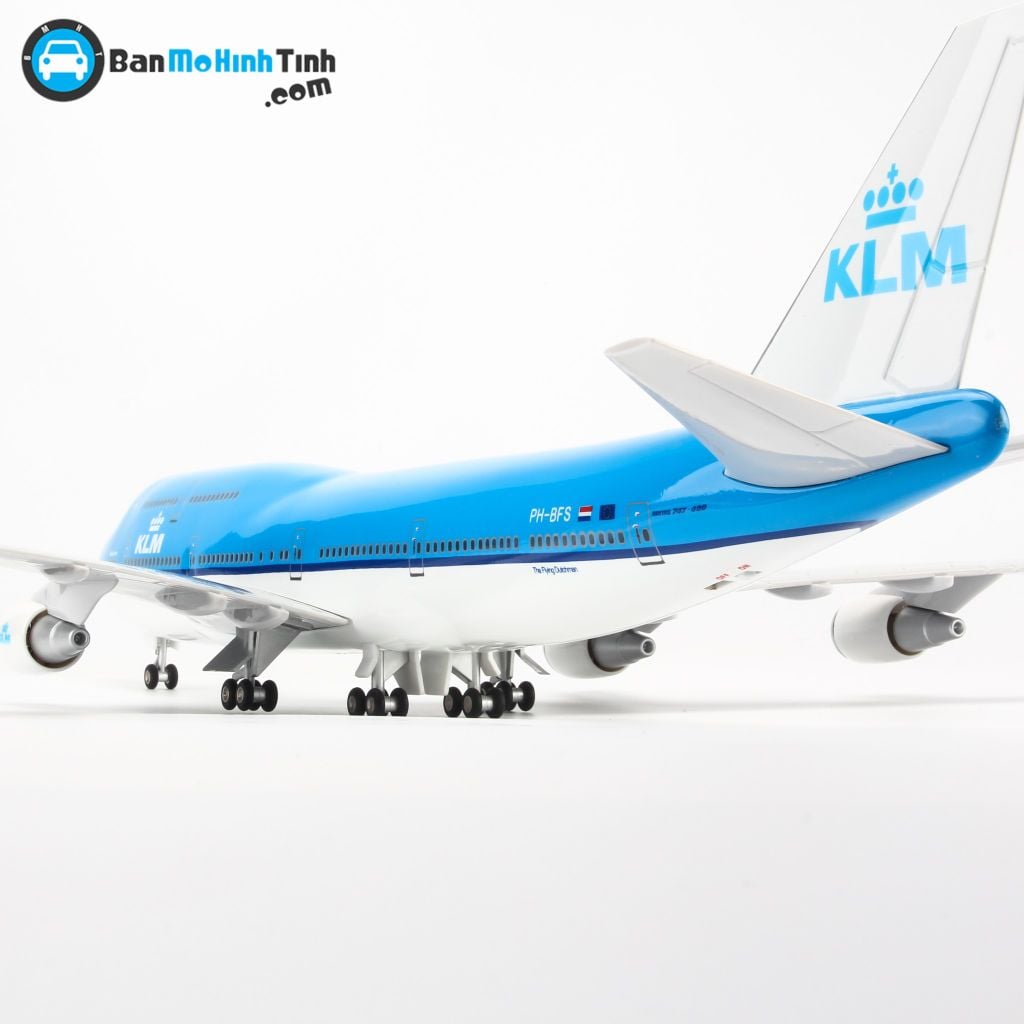 Mô hình máy bay KLM Royal Dutch Airlines Boeing B747 47cm lắp ráp có đèn Everfly