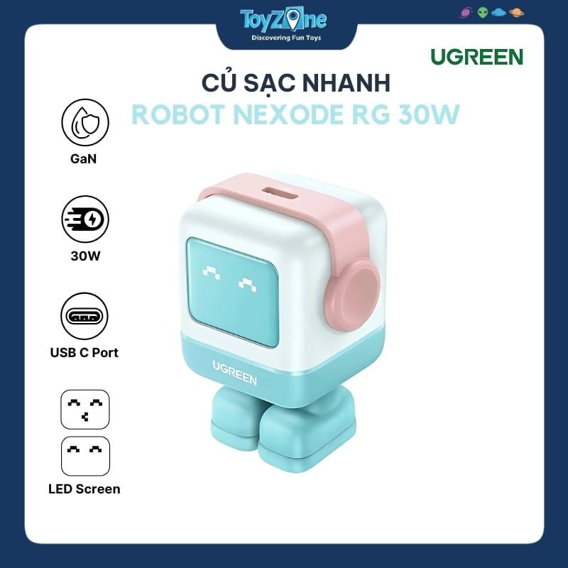 Củ Sạc Nhanh Nexode Robot 30W USB-C PD GaN Fast Charger UGREEN