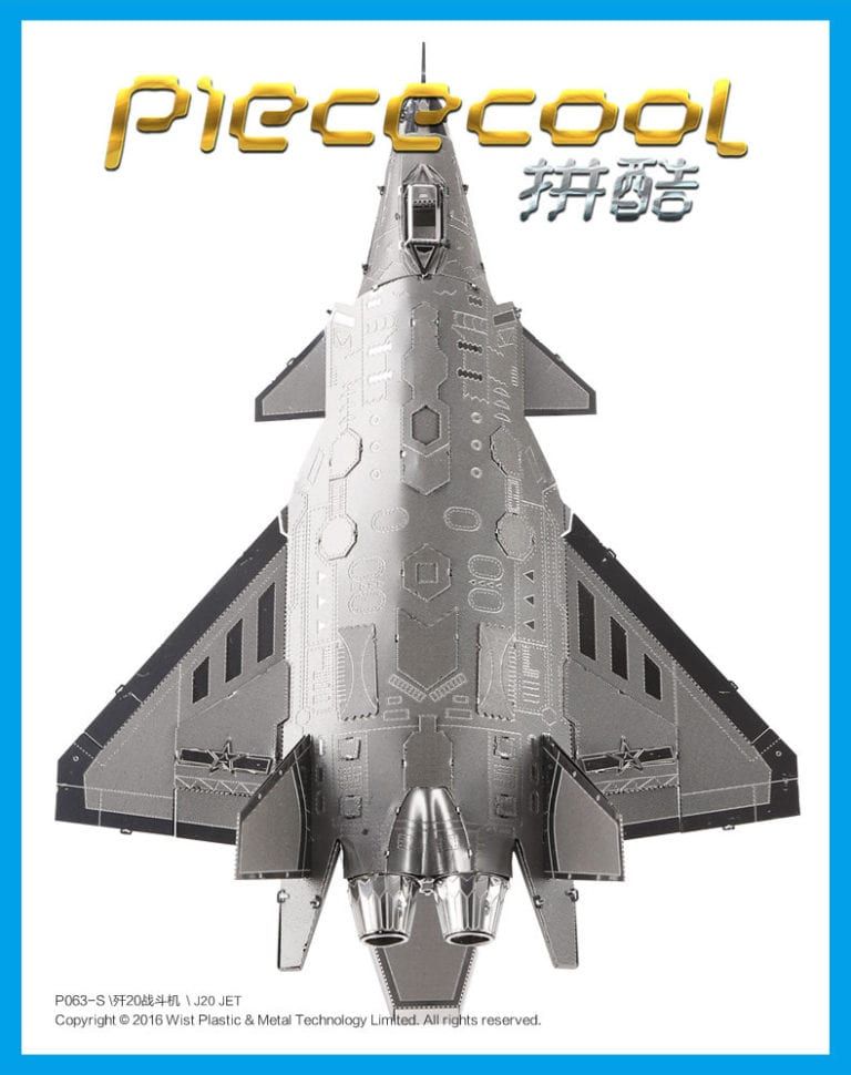 Mô hình kim loại lắp ráp 3D Phản Lực J20 JET (Silver) - Piececool MP149