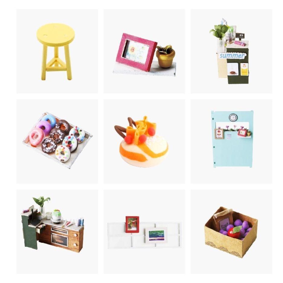 Mô hình gỗ lắp ráp 3D DIY Dollhouse Sweets Station (Tiệm Đồ Ngọt) (Mixed Color) - Robotime DGM06 - WP046