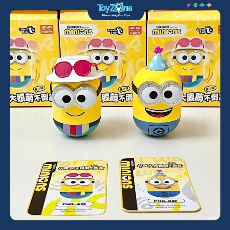 Mô hình đồ chơi Blind box Minions Big Eyes Cute Tumbler Series 2 ( Minions Lật Đật Mắt To Dễ Thương ) PLAY INFINITE