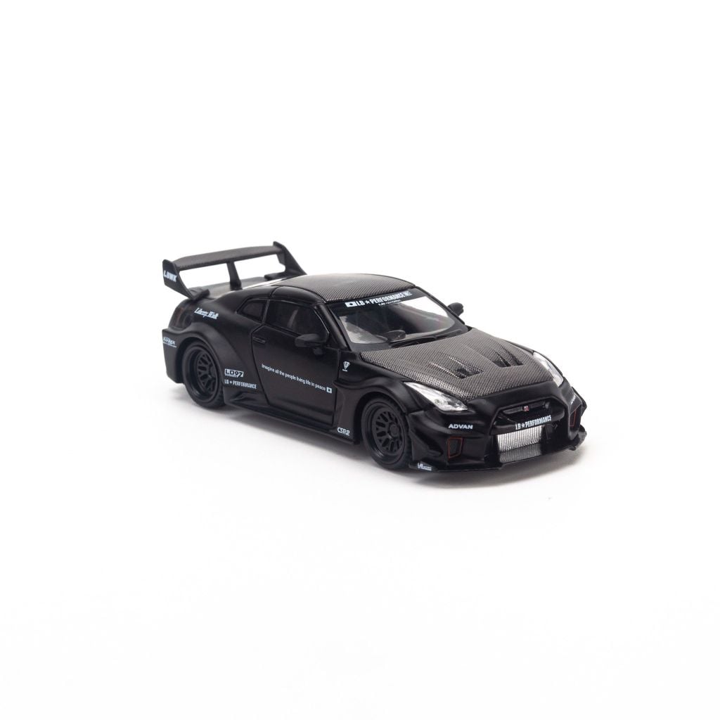 Mô hình xe Nissan GT-R R35 2009 Liberty Walk LB Works 1:64 MiniGT Matte Black 169