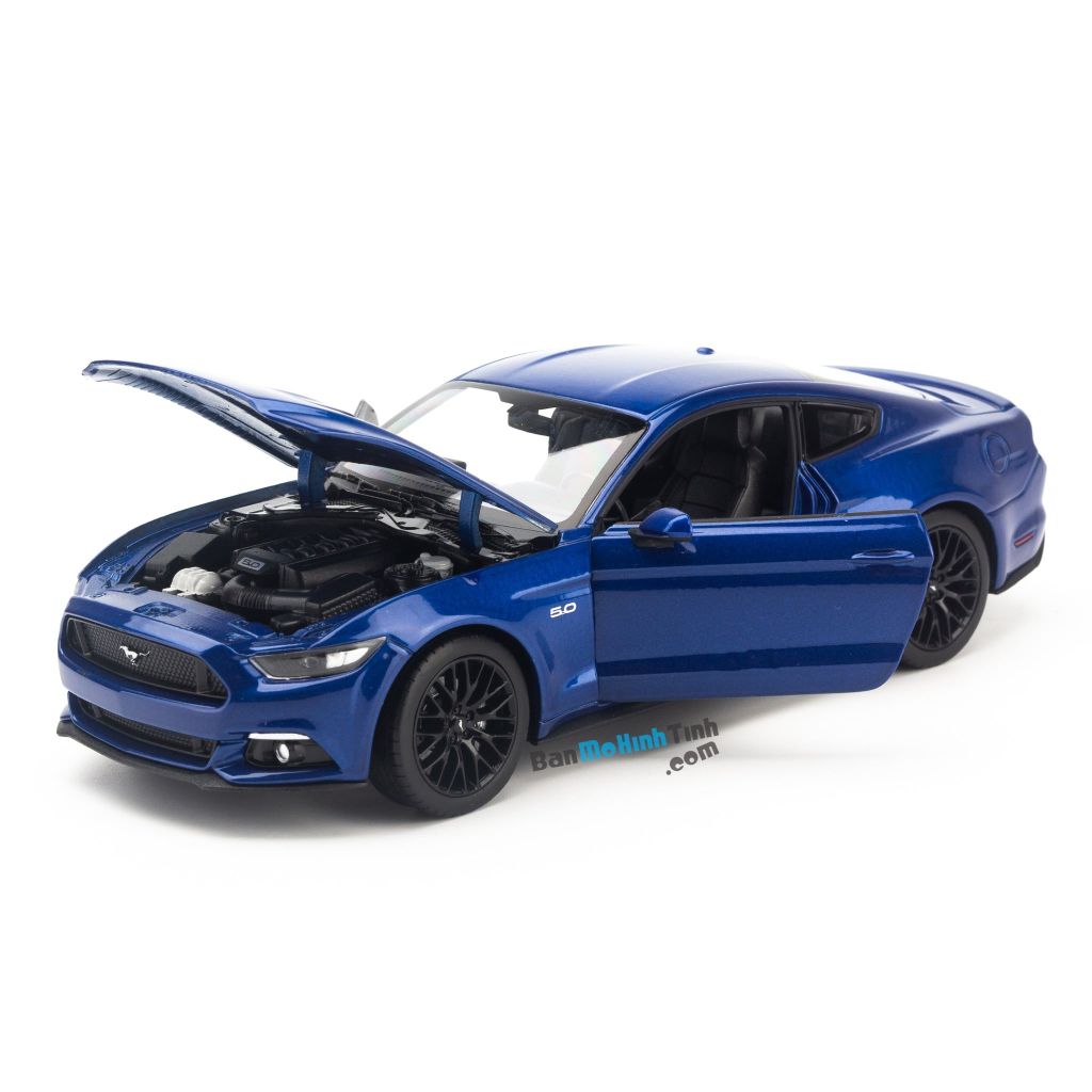 Mô hình xe Ford Mustang GT 2015 1:24 Welly Blue (4)