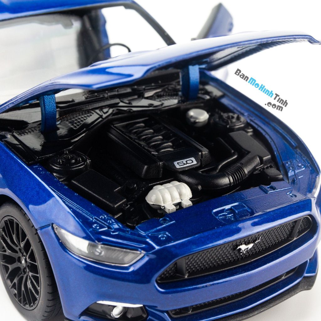 Mô hình xe Ford Mustang GT 2015 1:24 Welly Blue (7)
