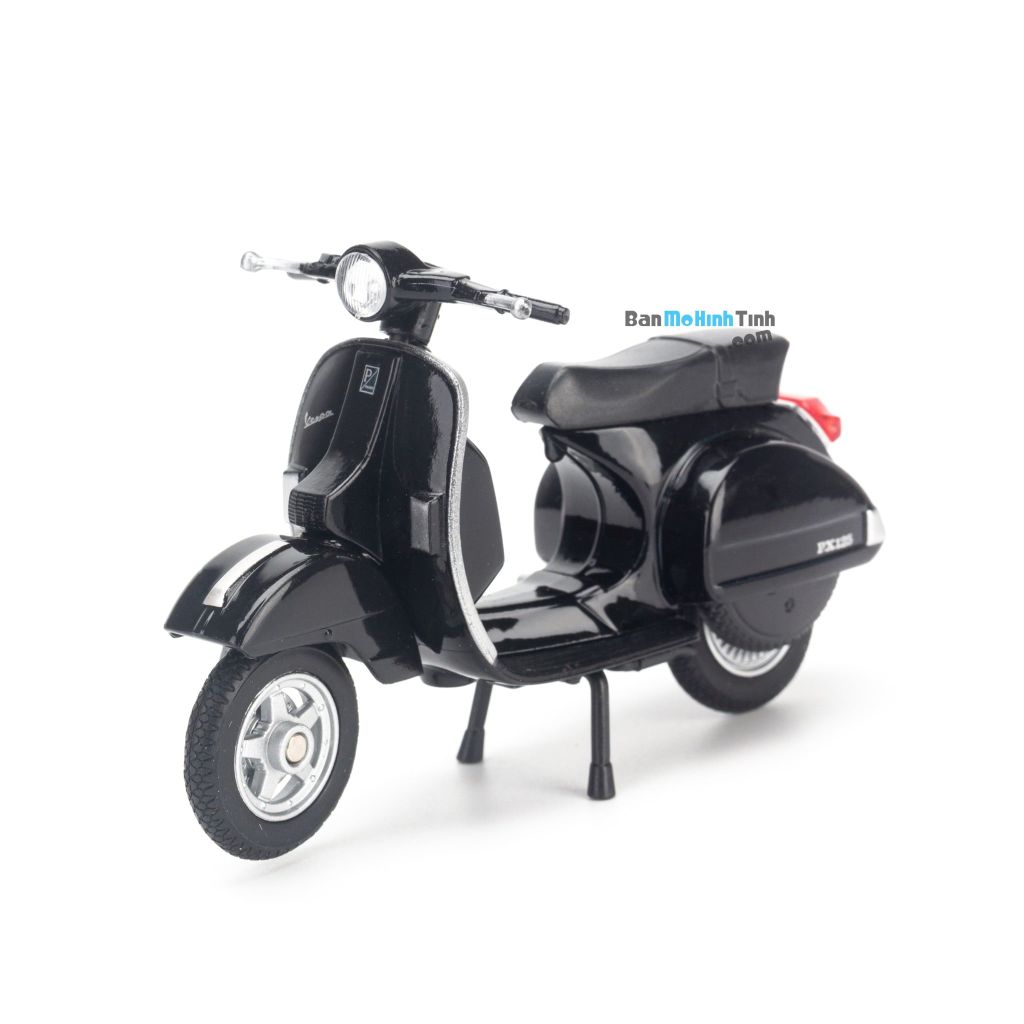 Mô hình xe Vespa PX 2016 1:18 Welly Black (1)