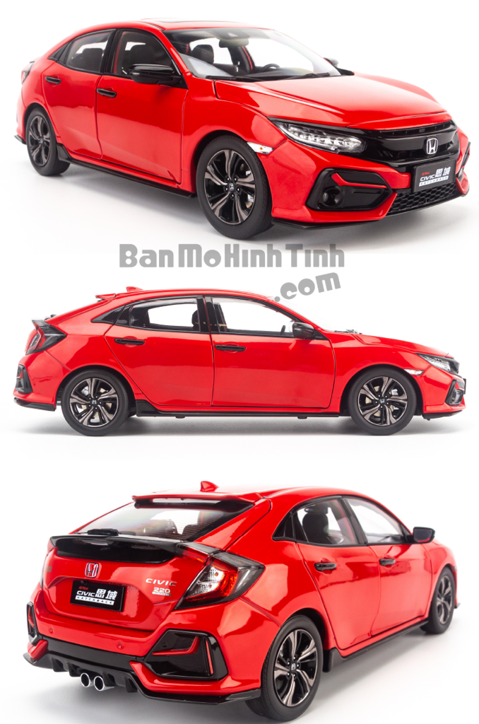 Mô hình xe thể thao Honda Civic Hatchback 2020 1:18 Dealer Red (3)