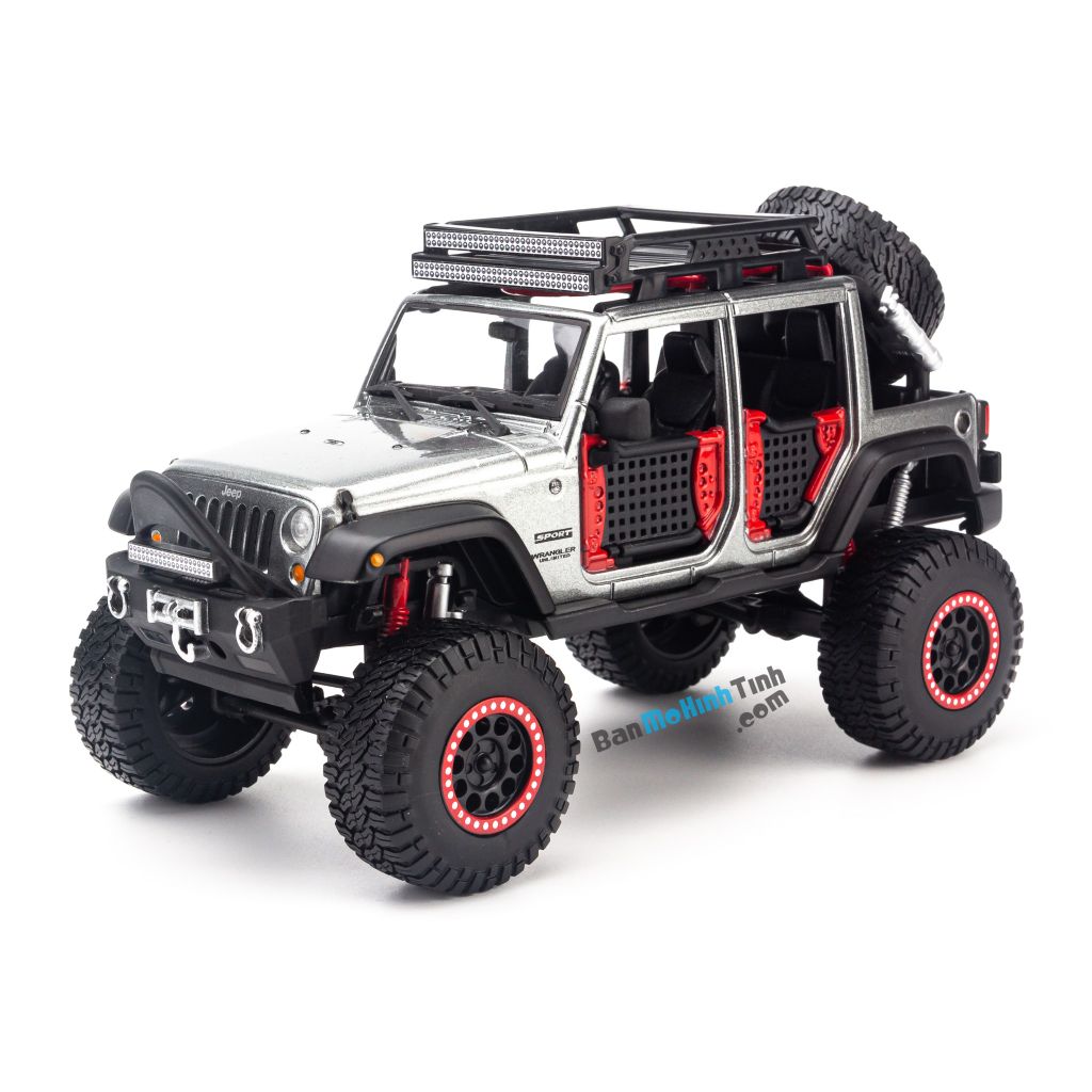 Mô hình xe Design Off-Road Kings 2017 Jeep Wrangler Unlimited 1:24 Maisto Grey (1)