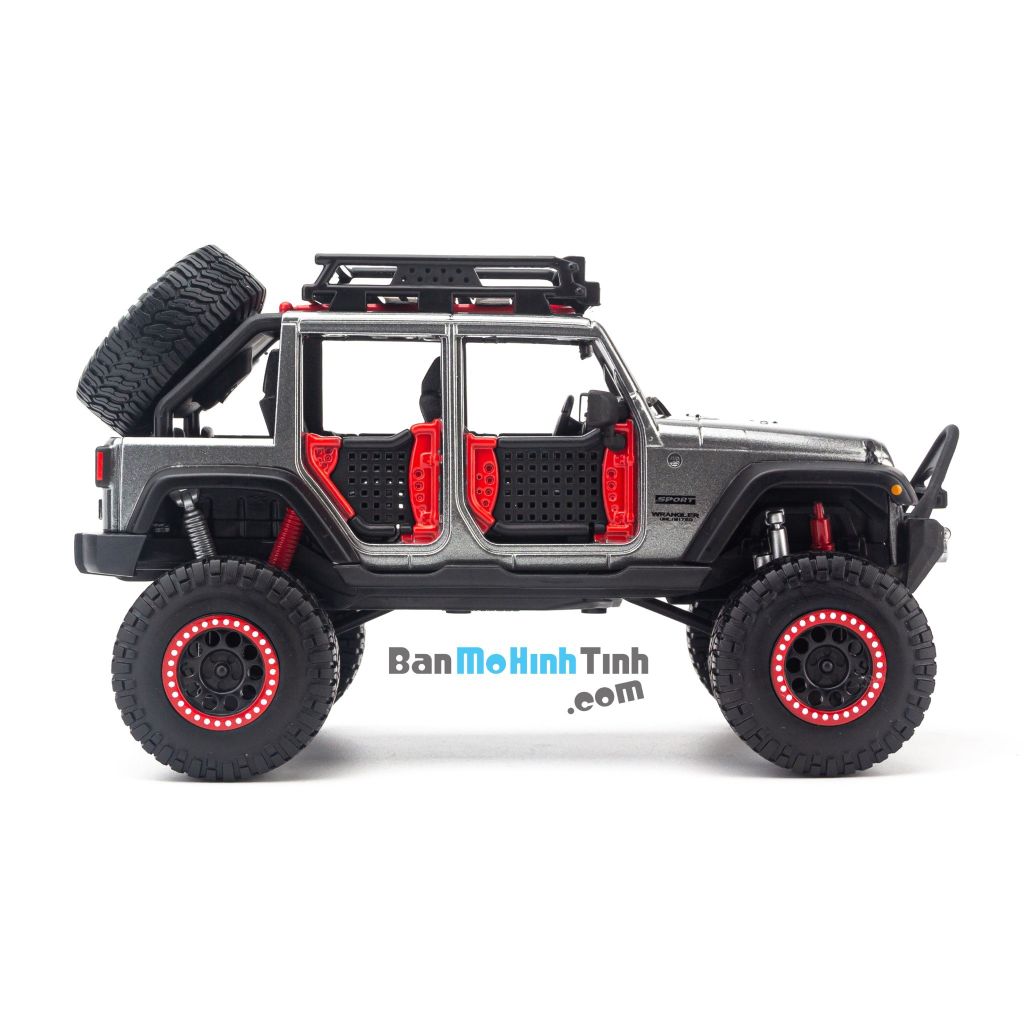 Mô hình xe Design Off-Road Kings 2017 Jeep Wrangler Unlimited 1:24 Maisto Grey (3)