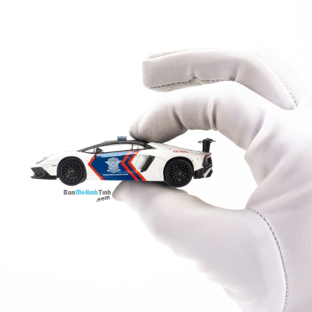 Mô hình siêu xe cảnh sát Lamborghini Aventador Police LP750-4 Indonesia 1:64 Tarmac Works giá rẻ (5)