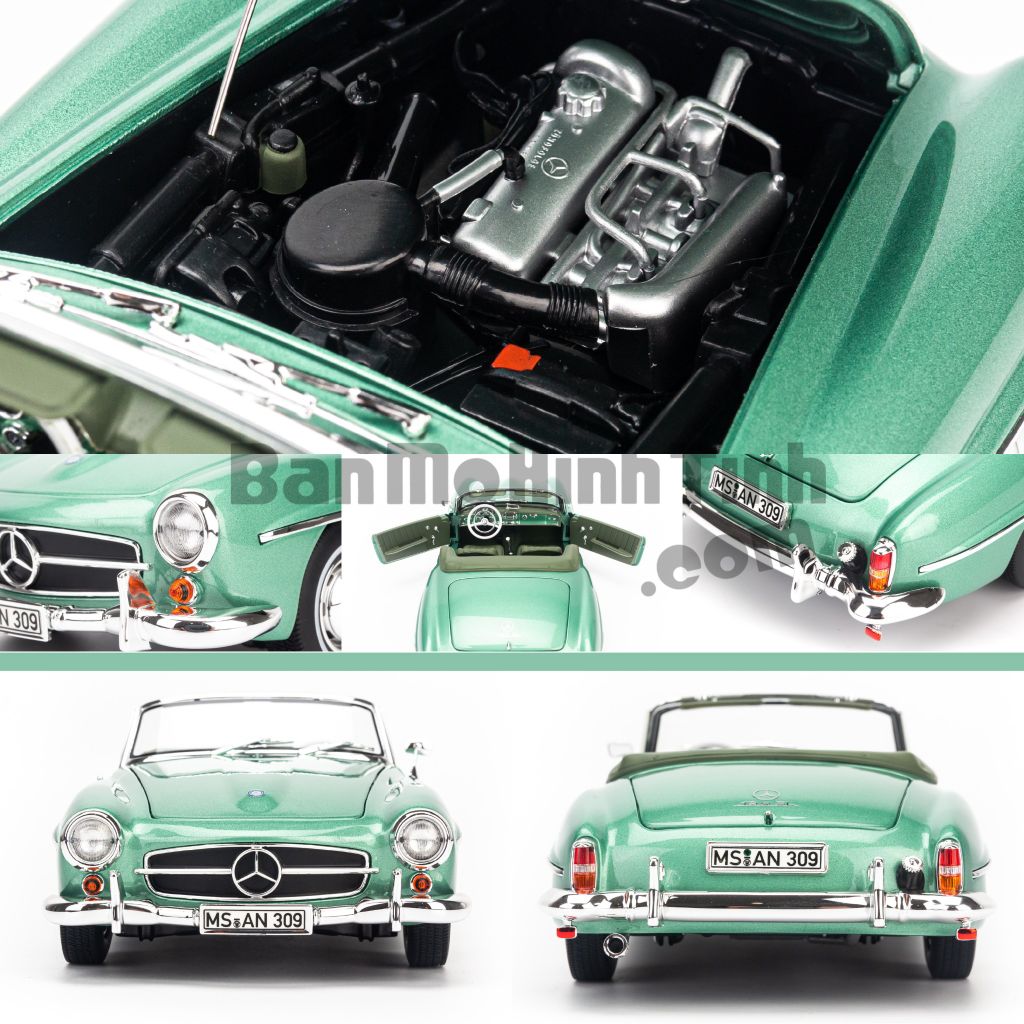 Mô hình xe Mercedes Benz 190SL 1957 1:18 Norev Green (4)