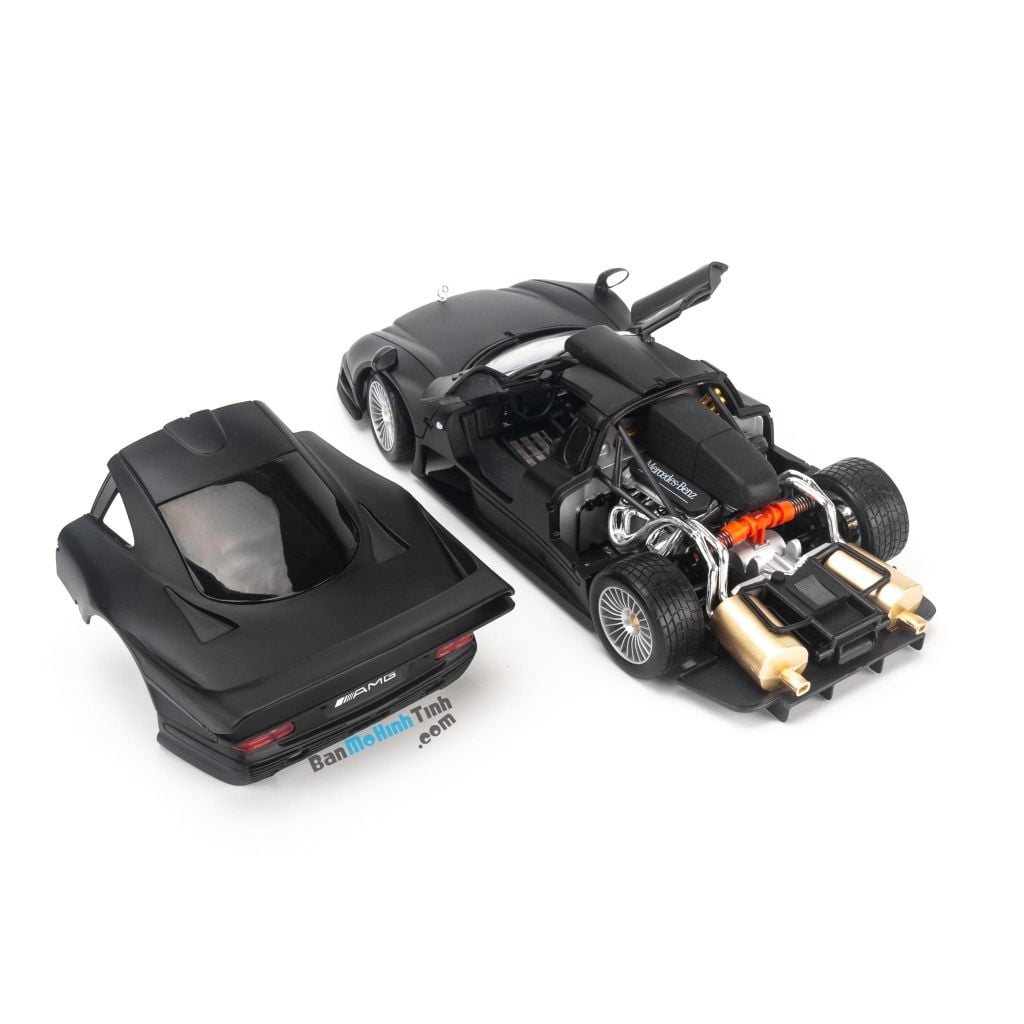 Mô hình xe đua Mercedes-Benz CLK-GTR Street Version 1:18 Maisto Matte Black (4)