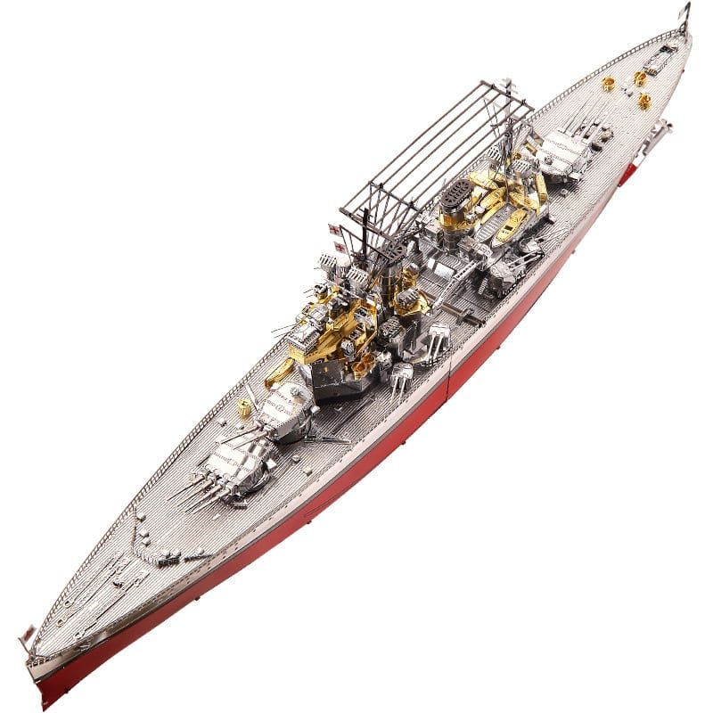 Mô hình kim loại lắp ráp 3D Thiết Giáp Hạm HMS Prince Of Wales (Silver, Red, Gold) – Piececool MP597
