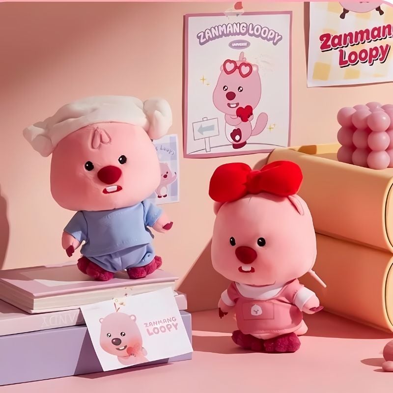Móc khóa gấu bông đồ chơi Blind box Zanmang Loopy Cute Ruby Series MINISO