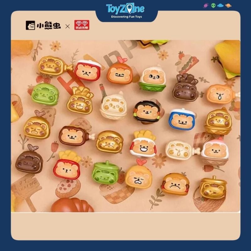 Mô hình đồ chơi Blind Bag Bear Bug Happy Meal Candy Bean Series ( Bữa Ăn Vui Vẻ ) BearisBug