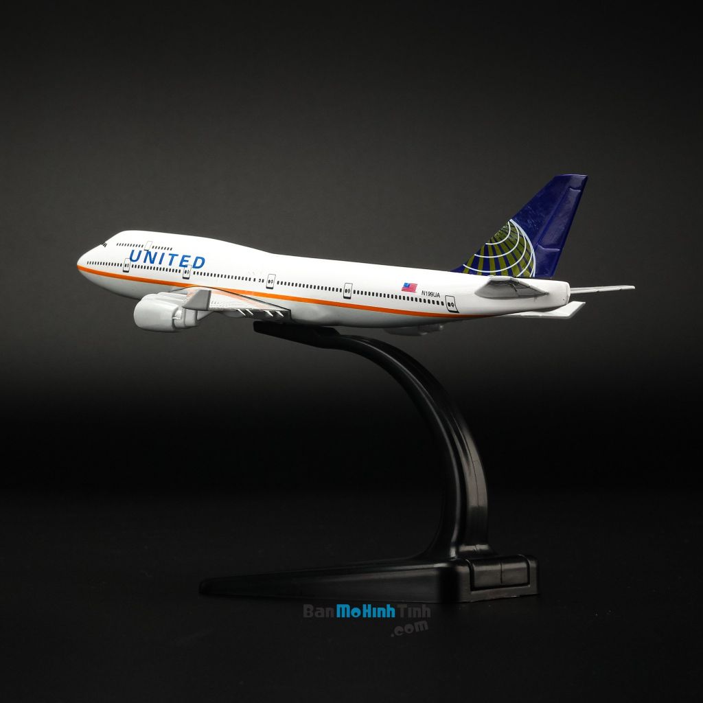 Mô hình máy bay tĩnh United Airlines Boeing B747 16cm Everfly giá rẻ (9)