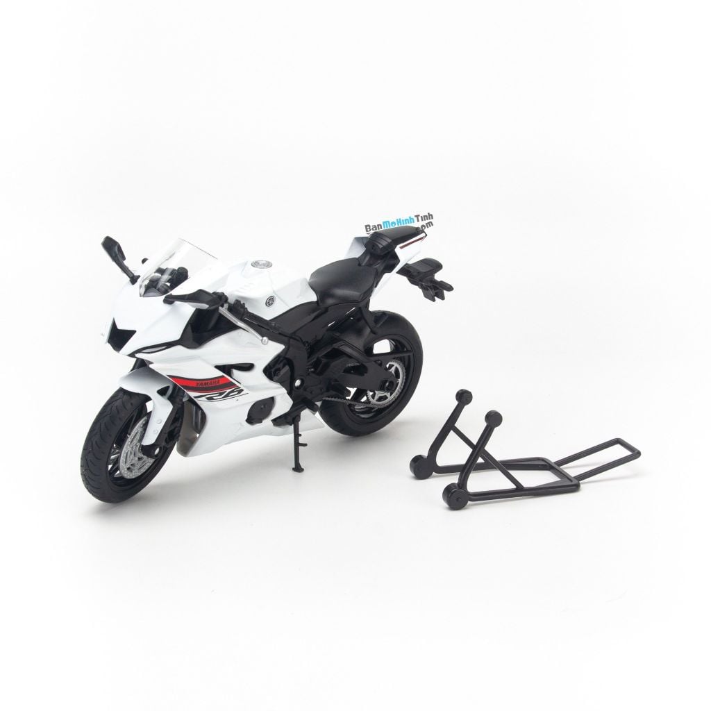 Mô hình xe mô tô Yamaha YZF-R6 2020 1:12 Welly White (4)
