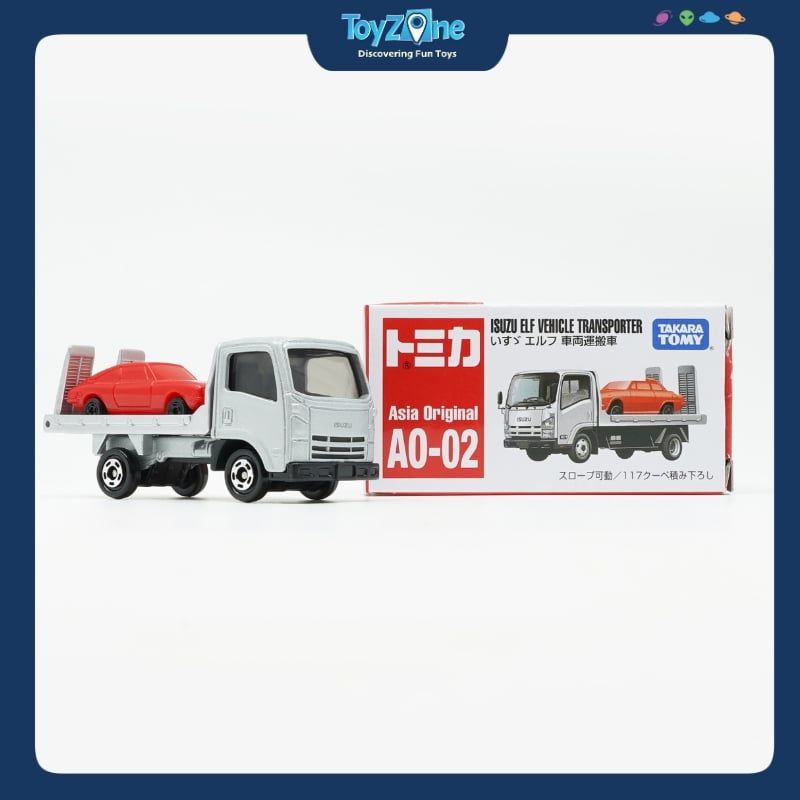Mô hình xe vận chuyển Isuzu Elf Vehicle Transporter Asia Original AO-02 TOMICA