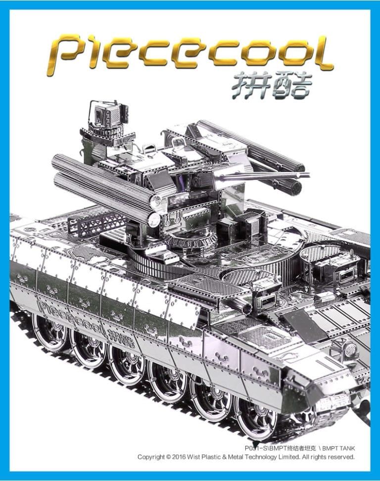Mô hình kim loại lắp ráp 3D Xe Tăng BMPT (Silver) – Piececool MP132