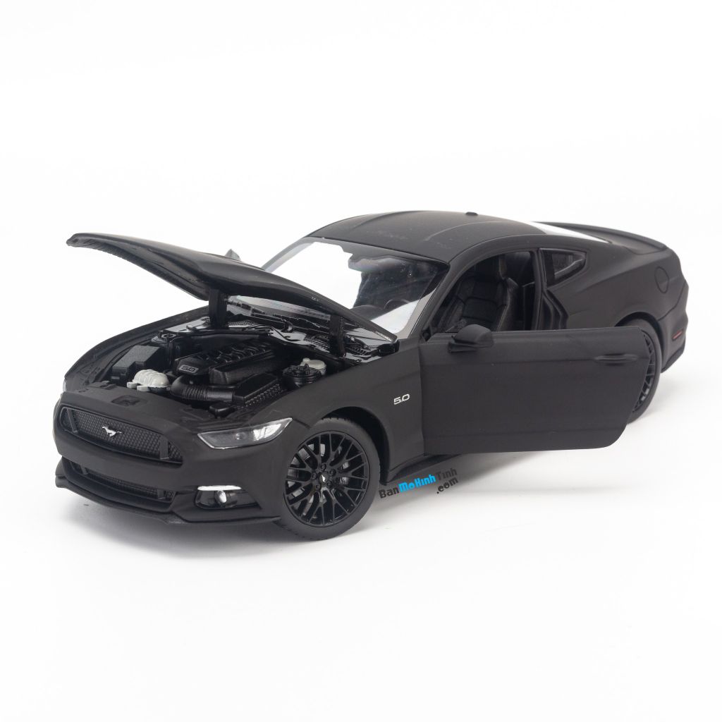 Mô hình xe Ford Mustang GT 2015 1:24 Welly Matte Black (6)