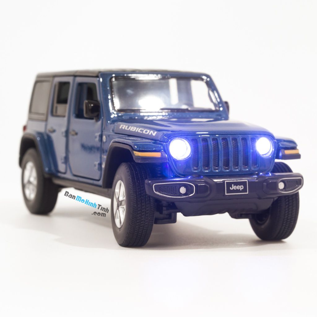 Mô hình xe Jeep Wrangler Sahara 1:32 Jackiekim Blue (5)