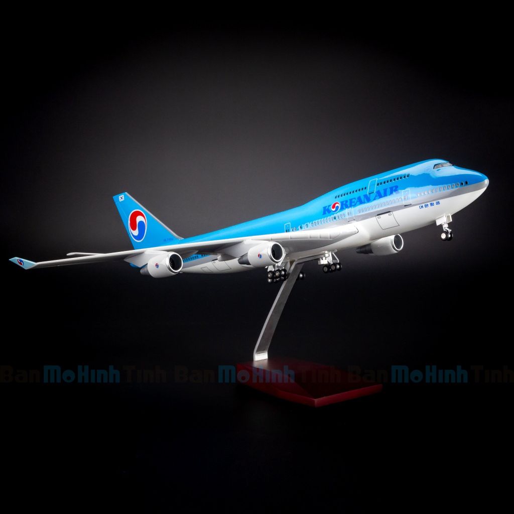 Mô hình máy bay Korean Air 47cm lắp ráp có đèn Everfly