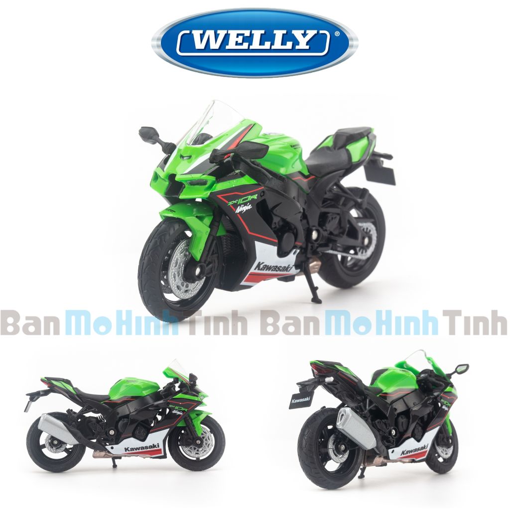 Mô hình xe mô tô Kawasaki Ninja ZX-10R 1:18 Welly
