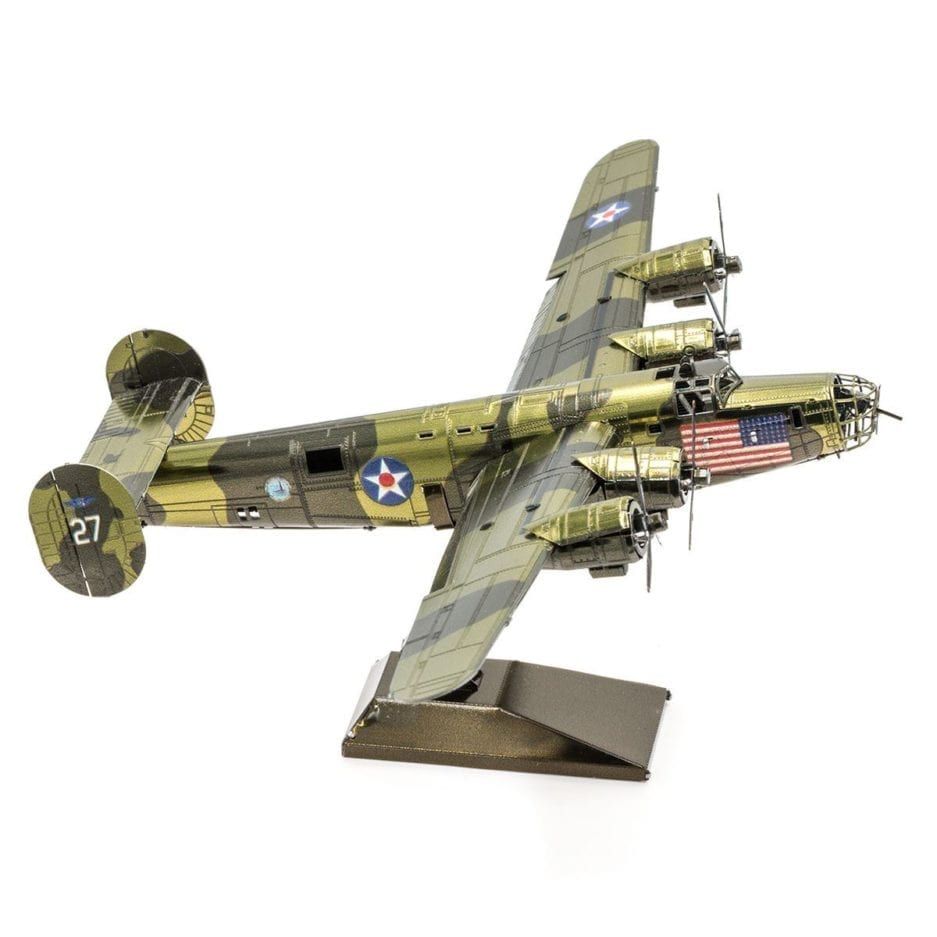 Mô hình kim loại lắp ráp 3D Liberator B-240 (Máy Bay Ném Bom B-240) (Gold, Green) - Metal Head MP929