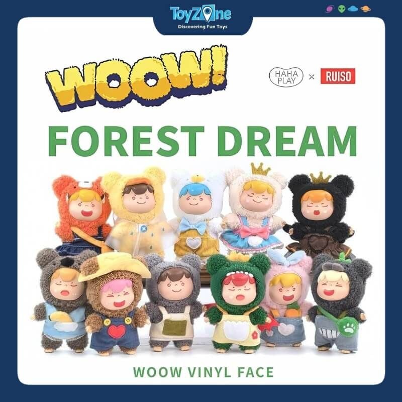 Mô hình đồ chơi Blind box Móc khóa Gấu bông Woow Forest Dream V1 ( Khu Rừng Mơ Mộng ) HAHA PLAY x RUISO