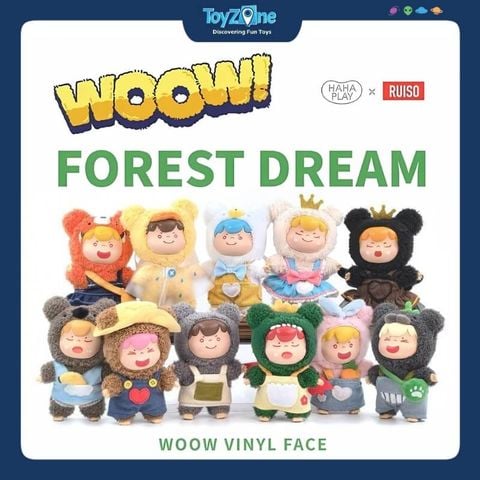 Mô hình đồ chơi Blind box Móc khóa Gấu bông Woow Forest Dream V1 ( Khu Rừng Mơ Mộng ) HAHA PLAY x RUISO
